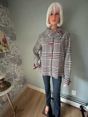 Vintage inspired plaid swing coat
